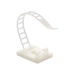 Suport plastic ajustabil pentru prindere cabluri, ALB, 25x18 mm, autoadeziv, 100 buc TAA-1-W