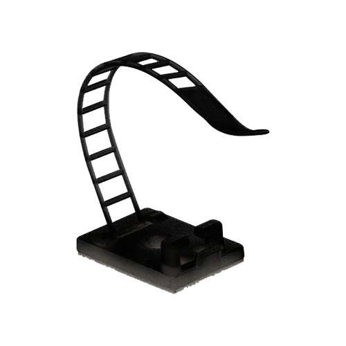 img10431large Suport plastic ajustabil pentru prindere cabluri, NEGRU, 25x18 mm, autoadeziv, 100 buc TAA-1-B - imagine 1