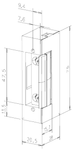 Yala electromagnetica de toc, consum redus, fail secure, deblocare mecanica, alimentare 12 Vcc - effeff by ASSA ABLOY E7E-E4139 - imagine 2
