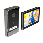 Kit interfon video inteligent EZVIZ, rezolutie 2k, monitor TFT 7 inch, instalare pe 2 fire, RFID, comenzi poarta/usa, SDcard, Wi-Fi, IR CS-HP7-2k