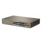 Switch 16 porturi PoE 10/100 Mbps, 2 port RJ45 Gigabit, 1 port SFP Gigabit - TENDA TND-TEF1118P-16-150W-V30
