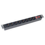 PDU 8 prize Shuko, 19'', 1U, aluminiu cu protectie - ASYTECH Networking ASY-PDU-8 - imagine 2