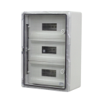 Cutie modulara IP65 din ABS gri, usa transparenta, 3 x 15 module, 350x500x190 mm PP3116