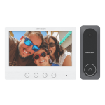 Kit videointerfon analogic, ecran 7', conectare 4 fire pentru 1 familie, IR - HIKVISION DS-KIS212