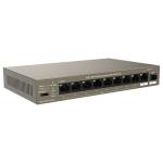 Switch 8 porturi Gigabit PoE, 1 port Uplink Gigabit, 1 port SFP Uplink Gigabit - Tenda TND-TEG1110PF-8-102W - imagine 2