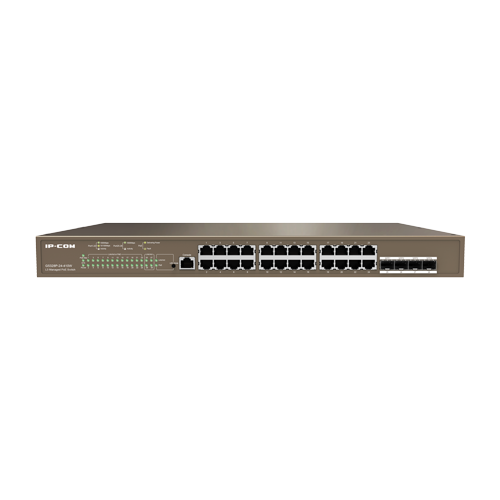 img20235large Switch 24 porturi PoE Gigabit, 4 porturi SFP Gigabit, 1 port consola,1U, L3 Management - IP-COM G5328P-24-410W - imagine 1