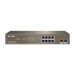 Switch 8 porturi PoE Gigabit, uplink 2 porturi SFP Gigabit, 130W, Cloud Management - IP-COM G3310P-8-150W