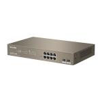 Switch 8 porturi PoE Gigabit, uplink 2 porturi SFP Gigabit, 130W, Cloud Management - IP-COM G3310P-8-150W - imagine 2