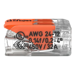 Conector derivatie 2 fire, max. 4 mmÂ² (100 buc.) - WAGO 221-412 - imagine 2
