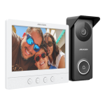 Kit videointerfon analogic, ecran 7', conectare 4 fire pentru 1 familie, IR, IK08 - HIKVISION DS-KIS213