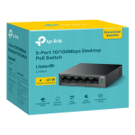 Switch LiteWave, 4 x RJ45 10/100Mbps PoE, 1 x RJ45 10/100 Mbps, Unmanaged - TP-Link LS105LP - imagine 3