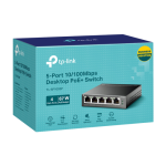Switch 4 x RJ45 10/100 Mbps PoE, 1 x RJ45 10/100 Mbps, Buget PoE 67W, Unmanaged - TP-Link TL-SF1005P - imagine 3