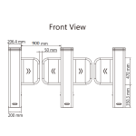 Poarta acrilica 90 cm, pentru poarta batanta DS-K3B501SX - HIKVISION DS-K3B501SX/601SX-Dp90/2 - imagine 2