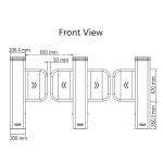 Poarta acrilica, 65 cm pentru poarta batanta DS-K3B501SX - HIKVISION DS-K3B501SX/601SX-Dp65/2 - imagine 2
