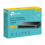 Switch LiteWave, 8 x RJ45 10/100 Mbps PoE, 1 x RJ45 10/100 Mbps, Buget PoE 63W, Unmanaged - TP-Link LS109P - imagine 3
