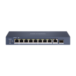 Switch 8 porturi Hi-PoE, 1 x RJ45 Gigabit Uplink, 1 x SFP Gigabit - HIKVISION DS-3E0510HP-E