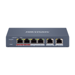 Switch 4 x RJ45 100 Mbps PoE at/af/bt, 2 x RJ45 100 Mbps Uplink, Management - HIKVISION DS-3E1106HP-EI