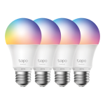 Set 4 becuri smart Wi-Fi, RGB, intensitate ajustabila, 2700-6500K, 806 lm, E27 - TP-Link Tapo TapoL530E(4-pack)