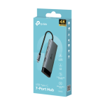 Hub USB-C 7-in-1, Power Delivery 100W, HDMI, Cititor carduri, Transfer date - TP-Link UH7020C - imagine 2