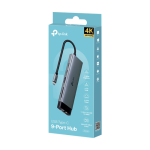 Hub USB-C 9-in-1, Power Delivery 100W, HDMI, Cititor carduri, Transfer date, RJ45 - TP-Link UH9120C - imagine 2
