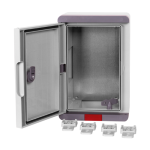 Cutie distributie IP67 din ABS gri, usa mata, placa metalica, 200x300x130 mm PD203013 - imagine 3