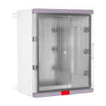 Cutie distributie IP67 din ABS gri, usa transparenta, placa metalica, 400x500x240 mm PS405024
