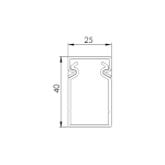 Canal cablu perforat 25x40 mm, cu capac, 2m - DLX PVCP-257-40 - imagine 2