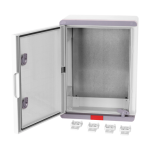 Cutie distributie IP67 din ABS gri, usa mata, placa metalica, 300x400x220 mm PD304022 - imagine 3