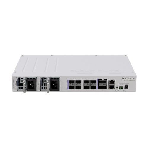 img37226large Switch 2 x QSF28 100G, 8 x SFP28 25G, 2 x RJ45 100 Mbps, 802.3bt PoE In, 1U - MikroTik CRS510-8XS-2XQ-IN - imagine 1