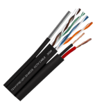 Cablu FTP autoportant cu alimentare 2x1.5, cat 5E, CUPRU 100%, 305m, negru TSY-FTP5E+2x1.50-MESS - imagine 2