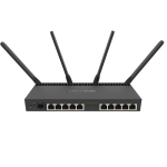 Router 10 x Gigabit, 1 x SFP+ 10Gbps,PoE IN/OUT, RouterOS L5, Wi-Fi - Mikrotik RB4011iGS+5HacQ2HnD-IN