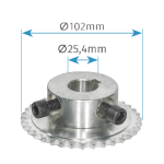 Pinion 24 dinti, pentru motoarele portilor sectionale - MOTORLINE PDP24 - imagine 2