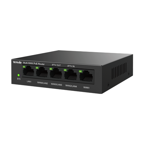 img39158large Router 5 x RJ45 1G (4 x PoE Out 802.3af/at), Multi-WAN, Cloud Managed - TENDA G0-5G-PoE - imagine 1