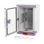 Cutie distributie IP67 din ABS gri, usa transparenta, placa metalica, 300x400x170mm PS304017 - imagine 3