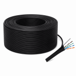 Cablu FTP autoportant, cat 5E, CUPRU 100%, 100m, negru TSY-FTP5E-MESS-100m